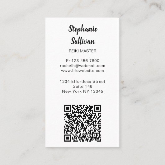 QR Code Rainbow Tree Reiki Master 名刺 (裏面)