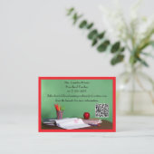 QR Code Red Grade School Preschool Teacher  名刺 (スタンド正面)