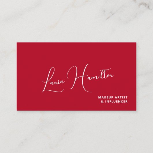 QR code red modern beauty influencer  名刺 (正面)