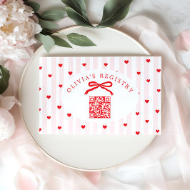 QR Code Registry Valentines Day Hearts エンクロージャーカード