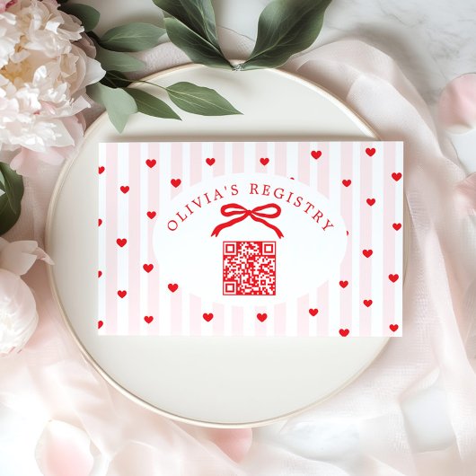QR Code Registry Valentines Day Hearts エンクロージャーカード