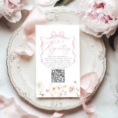 QR code Registry Whimsical Bow wildflowers エンクロージャーカード