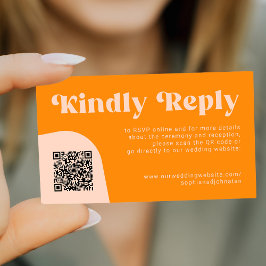 QR Code retro wedding budget online RSVP エンクロージャーカード