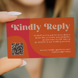 QR Code retro wedding budget online RSVP エンクロージャーカード