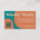 QR Code retro wedding budget online RSVP エンクロージャーカード (正面)