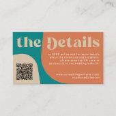 QR Code retro wedding details RSVP website エンクロージャーカード (正面)