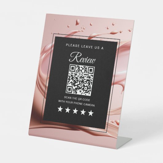 Qr Code Reviews Pink Blush Salon  台座サイン (正面)