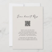QR Code RSVP Calligraphy Elegant Eggshell Wedding 招待状 (裏面)
