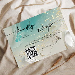 QR Code RSVP | Ethereal Shoreline Teal Ocean セーブザデート
