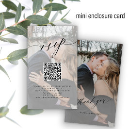 QR code RSVP photo wedding website elegant エンクロージャーカード