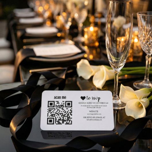 QR Code RSVP Wedding Website Simple Photo Response エンクロージャーカード