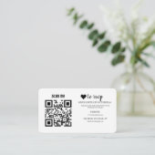QR Code RSVP Wedding Website Simple Photo Response エンクロージャーカード (スタンド正面)