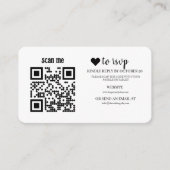 QR Code RSVP Wedding Website Simple Photo Response エンクロージャーカード (正面)