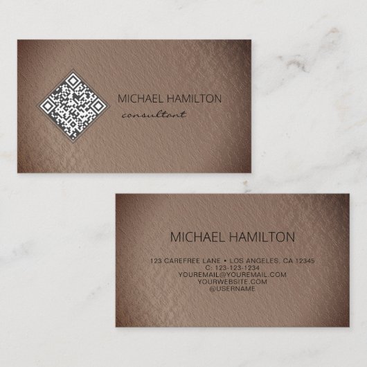QR Code Rustic Foil Profile 名刺 (正面/裏面)