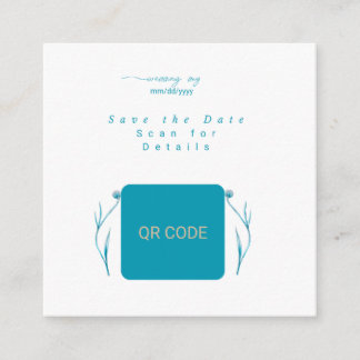 QR Code Save the Date Card Minimalist Wedding Card エンクロージャーカード
