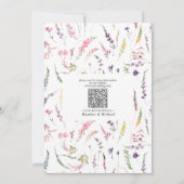 QR Code Save the Date Elegant Wildflower Floral 招待状 (裏面)
