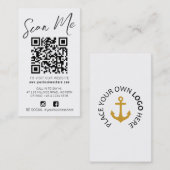 Qr code scan black white simple social logo 名刺 (正面/裏面)