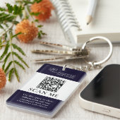 QR Code Scan Business Logo Promo Keychains キーホルダー (正面右)