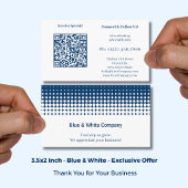 QR-code Scan for Specials White Blue Thank You 名刺
