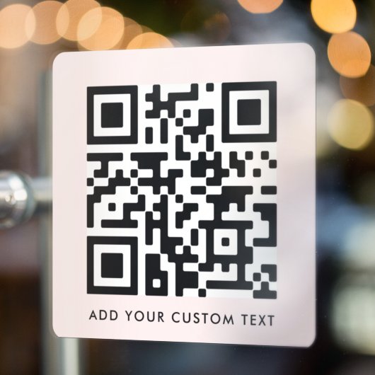 QR Code | Scan Me Custom Text Blush Pink Feminine  ウィンドウサイン