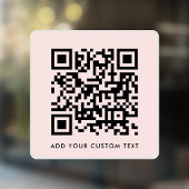 QR Code | Scan Me Custom Text Blush Pink Feminine  ウィンドウサイン