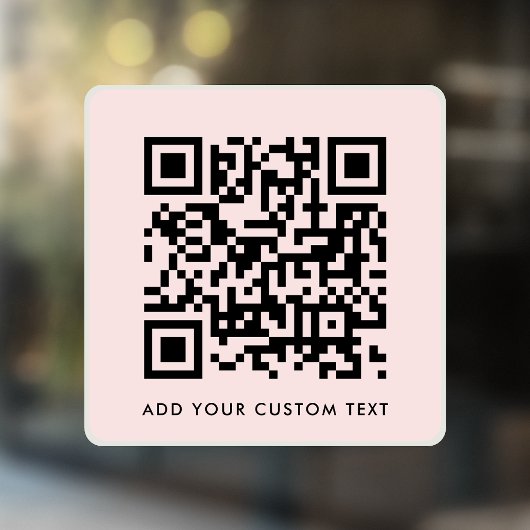 QR Code | Scan Me Custom Text Blush Pink Feminine  ウィンドウサイン