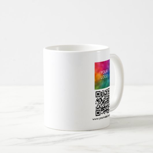 QR Code Scan Me Upload Logo Modern Simple Template コーヒーマグカップ (正面右)