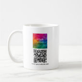 QR Code Scan Me Upload Logo Modern Simple Template コーヒーマグカップ (左)