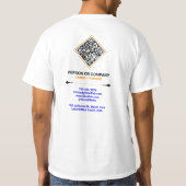 (QR Code Scan & Text) Custom Business Company Logo Tシャツ (裏面)
