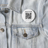 QR Code Scan to Pay Minimalist White Promotional 缶バッジ (インサイチュ)