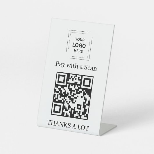 QR Code Scan to Pay Payment Tabletop Sign 台座サイン (正面)