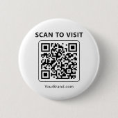 QR Code Scan to Visit Minimal Website Marketing 缶バッジ (正面)