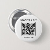 QR Code Scan to Visit Minimal Website Marketing 缶バッジ (正面&裏面)