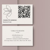 QR-Code, Schönheit, Logo, Linie Art Black 名刺