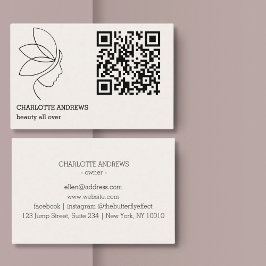QR-Code, Schönheit, Logo, Linie Art Black 名刺