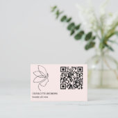 QR-Code, Schönheit, Logo, Linie Art Pink 名刺 (スタンド正面)