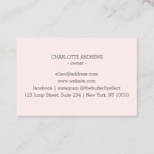 QR-Code, Schönheit, Logo, Linie Art Pink 名刺 (裏面)