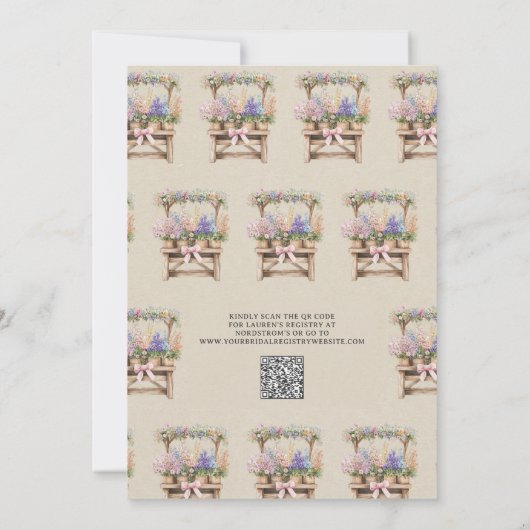 QR Code She's Fresh Off the Market Bridal Shower 招待状 (裏面)