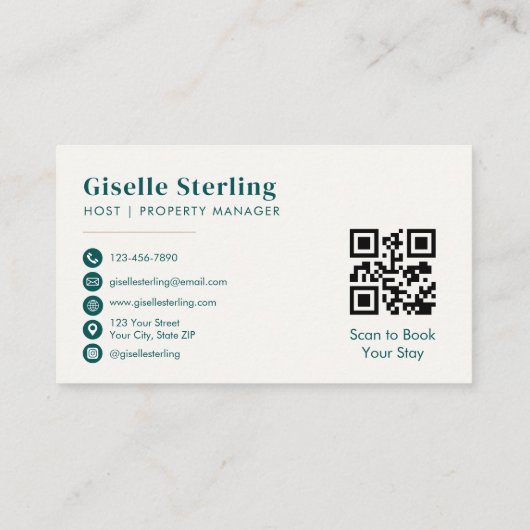 QR Code Short Term Rental Property Manager 名刺 (裏面)