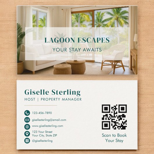 QR Code Short Term Rental Property Manager 名刺