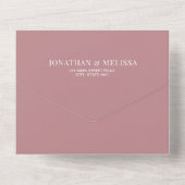 QR Code | Simple Dusty Rose Overlay Photo Wedding オールインワン招待状 (裏面)