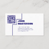 QR Code Simple Royal Blue Real Estate Agent 名刺 (裏面)