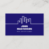 QR Code Simple Royal Blue Real Estate Agent 名刺 (正面)