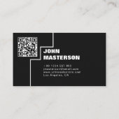 QR Code Simple White & Black Real Estate Agent 名刺 (裏面)