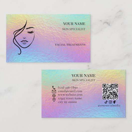 QR code Skin care & Beauty Salon 名刺 (正面/裏面)