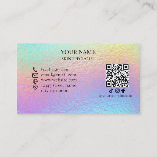 QR code Skin care & Beauty Salon 名刺 (裏面)