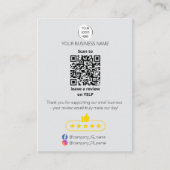 QR code small business review GOOGLE and YELP 名刺 (正面)
