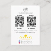 QR code small business review GOOGLE and YELP  名刺 (正面)