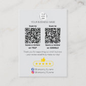 QR code small business review GOOGLE and YELP 名刺 (正面)