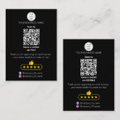 QR code small business review GOOGLE and YELP  名刺 (正面/裏面)